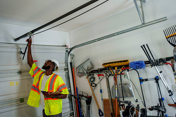Professional Garage Door Panel Replacement technician working in Meadows Place, TX